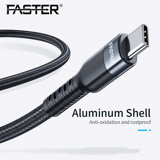 FASTER FC-100W Type-C To Type-C 5A PD Cable QC4.0 And PD3.1 Compatible