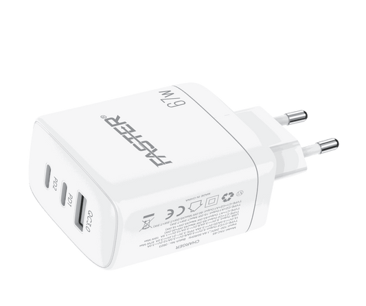 FASTER PD-67W USB-C Super Fast Charging Wall Charger QC 3.0A With PD Cable