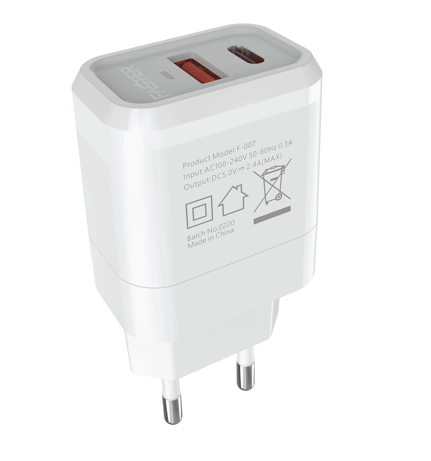 FASTER FAC-950 QC+PD Dual Port Fast Wall Charger 20W