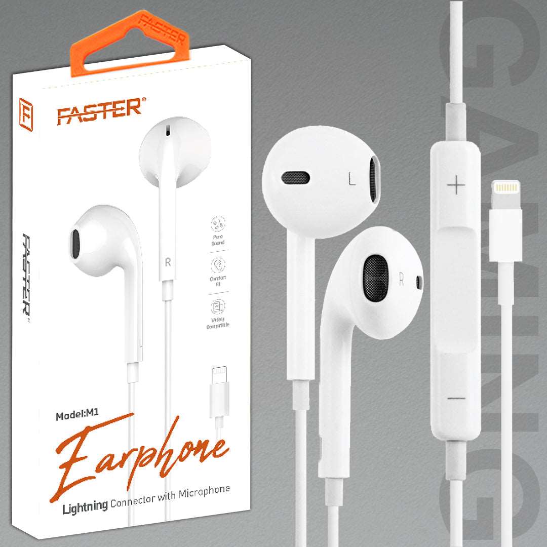 FASTER M11 Lightning Connector Earphone with Built-in Microphone