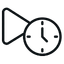Clock icon with a fish tail design