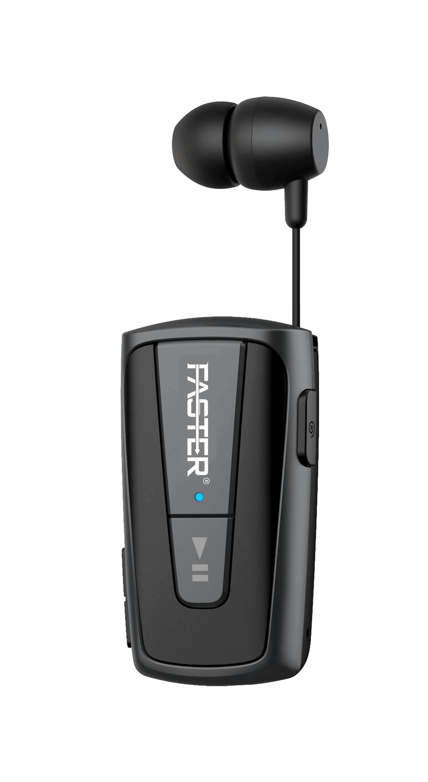 FASTER R12 Pro Retractable Bluetooth Headset Clip-on Earbuds Hands-free with Microphone