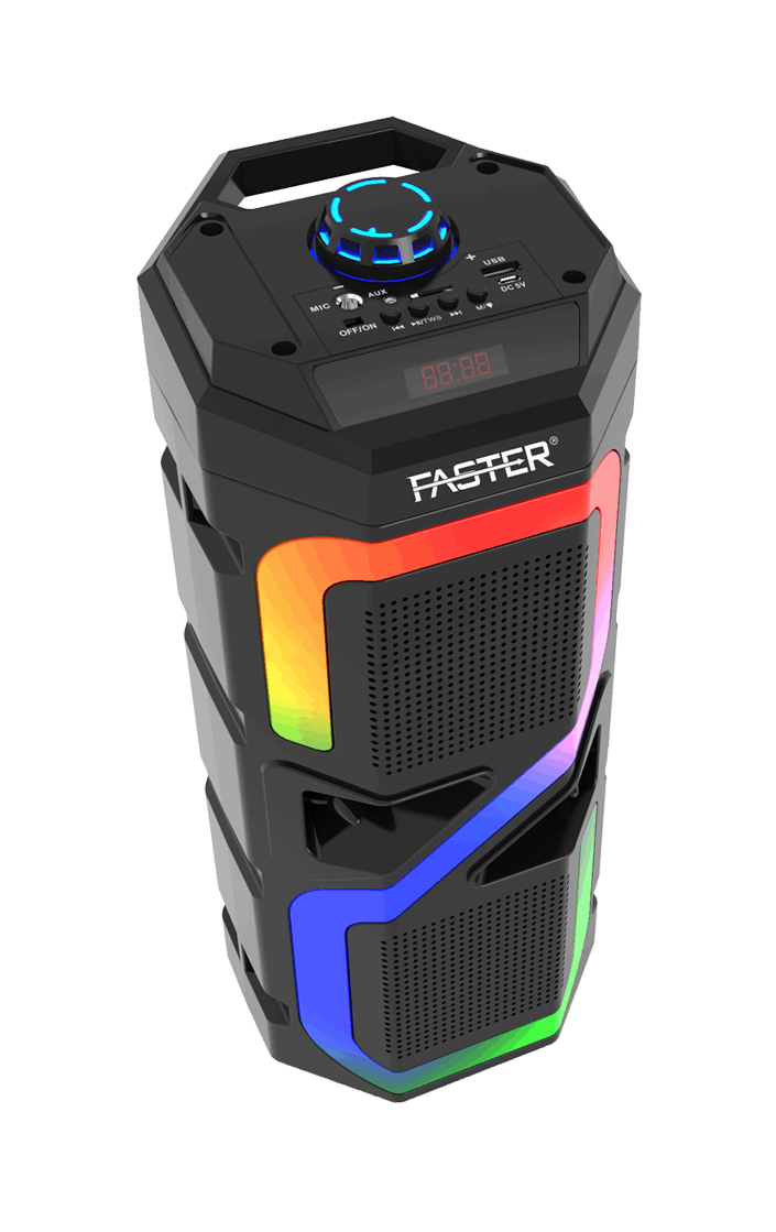 FASTER Rainbow 7 Powerful Bass Wireless Speaker With Mic 20w