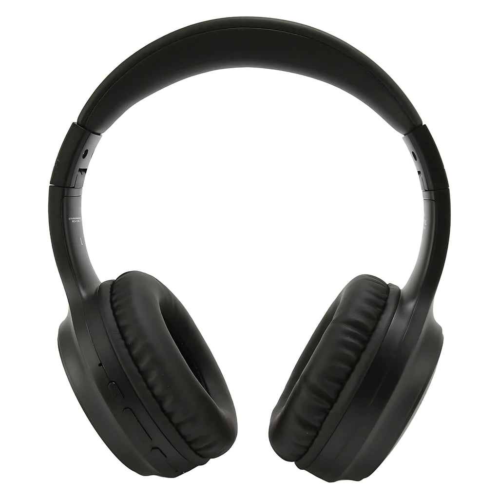 Close up front side of Faster Black S5 ANC Over-Ear Wireless Headphone with white Background