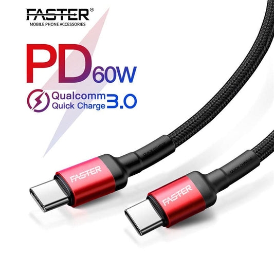 FASTER 60W USB-C To USB-C PD Cable